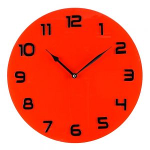 Hometime Glass Wall Clock Red