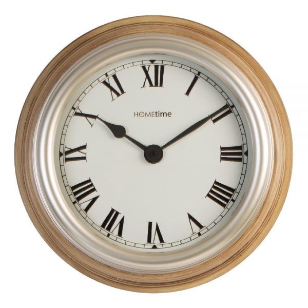 Hometime Deep Case Wall Clock Blonde Wood