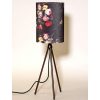 Tripod Table Lamp with Corduroy With Floral Shade