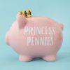 Ceramic Pig Money Bank Princess Pennies
