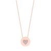 Heart Pave Coin Pendant Rose Gold
