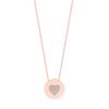 Heart Pave Coin Pendant Rose Gold