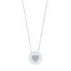 Heart Pave Coin Pendant Silver