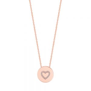 Heart Outline Heart Pendant Rose Gold