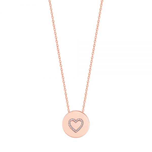 Heart Outline Heart Pendant Rose Gold