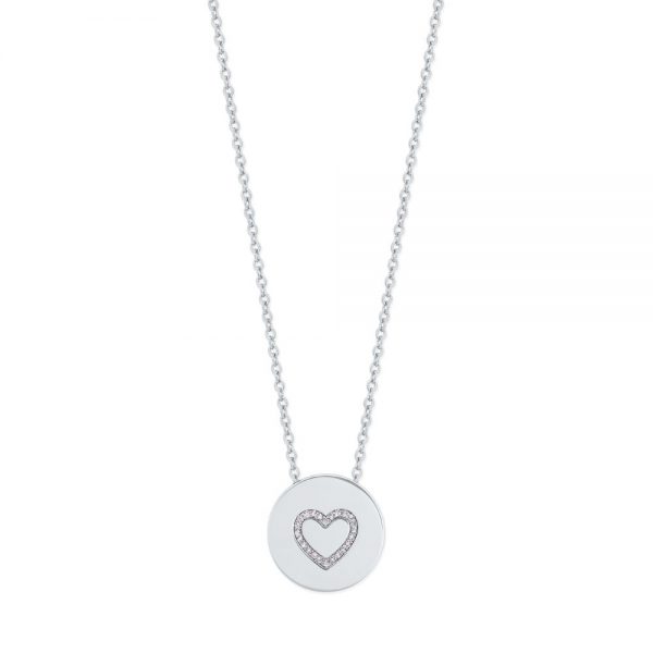 Heart Outline Heart Pendant Silver