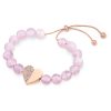 Heart Pink Beads Bracelet Rose Gold