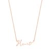 Heart Script Pendant Rose Gold