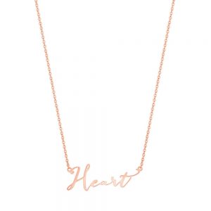 Heart Script Pendant Rose Gold