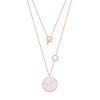 Full Moon Pendant With Cz Rings Rose Gold