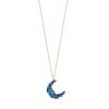 Half Moon Pendant Sapphire Rose Gold