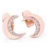 Half Moon Stud Earrings Rose Gold