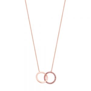 Infinity Rings Pendant Pink Cz Rose Gold