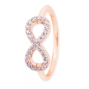 Infinity Ring Clear Cz Rose Gold
