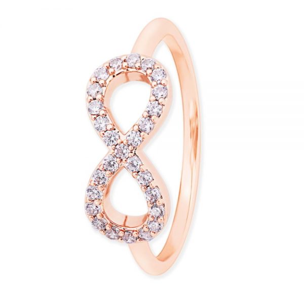 Infinity Ring Clear Cz Rose Gold