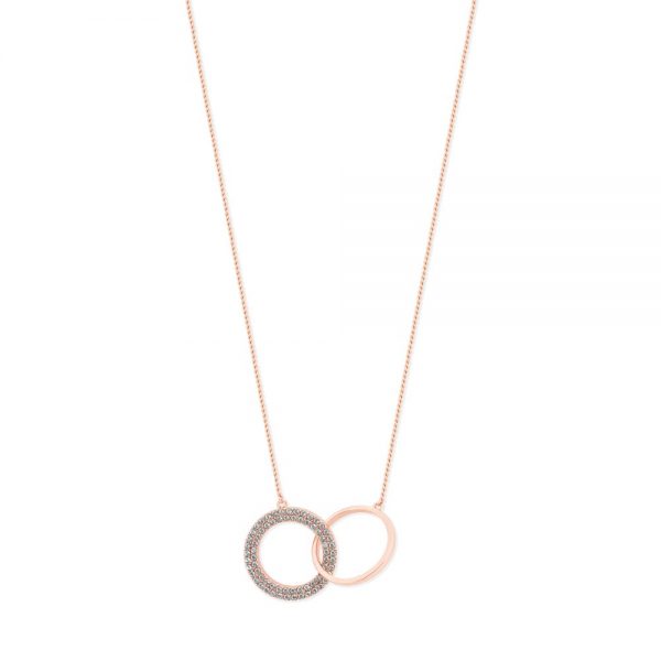 Infinity Rings Pendant Grey Topaz Cz Rose Gold