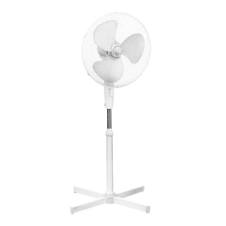 White Floor Standing Fan 40.5cm Diameter Allens