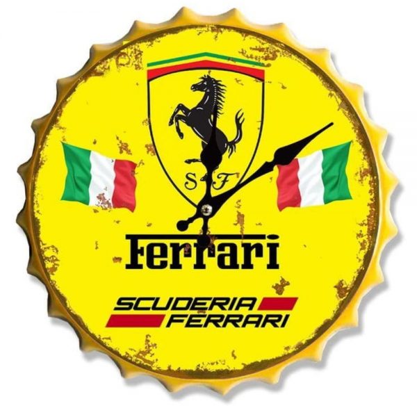 Ferrari 30cm Clock Bottle Top