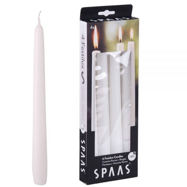 SPAAS 4 White Dinner Candles