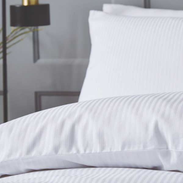 Bianca Cotton Stripe White Duvet Set