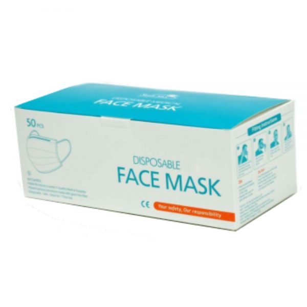 50 Pack 3 Layer Protective Face Masks