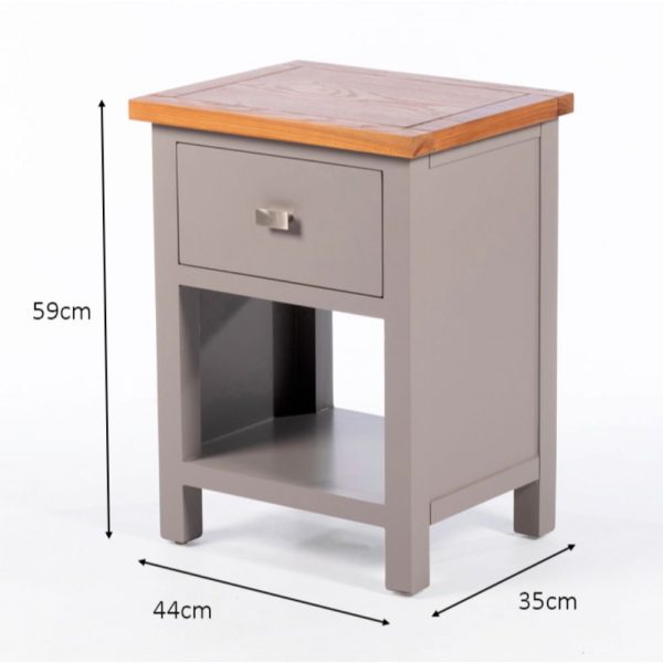 Harvey 1 Drawer Side Table Grey/Oak