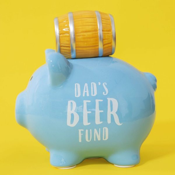 Ceramic Pig Money Bank Beer Fund