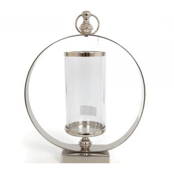 Aluminium Glass Hurricane Lamp