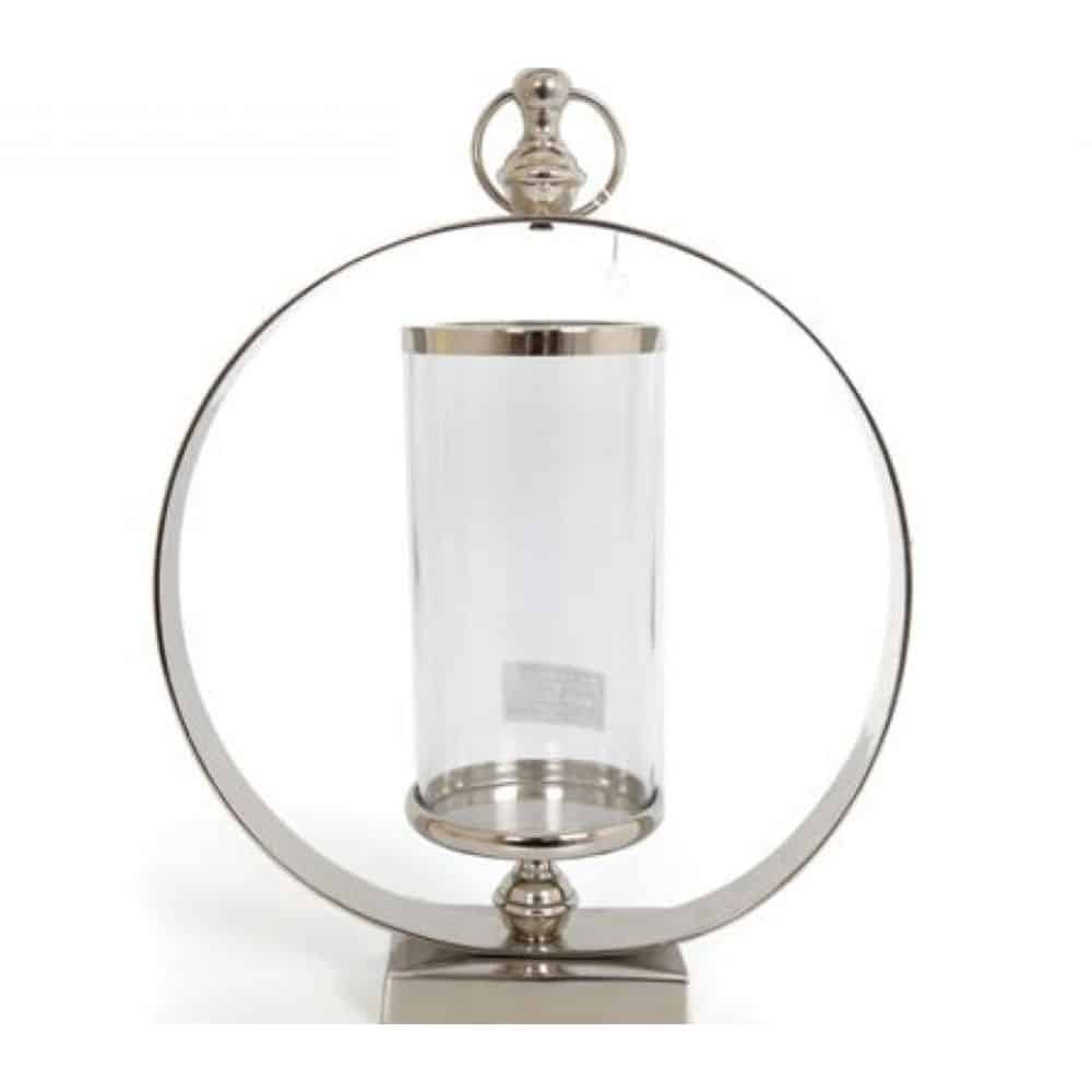 Aluminium Glass Hurricane Lamp