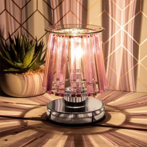 Aroma Lamp Silver Pink Crystal