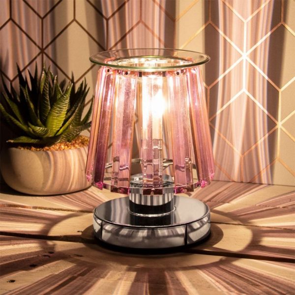 Aroma Lamp Silver Pink Crystal