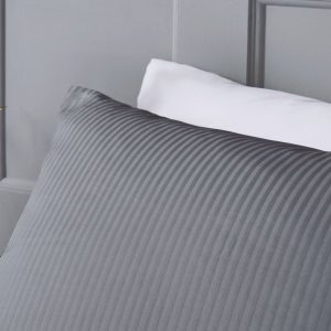 Bianca Cotton Stripe Charcoal Duvet Set