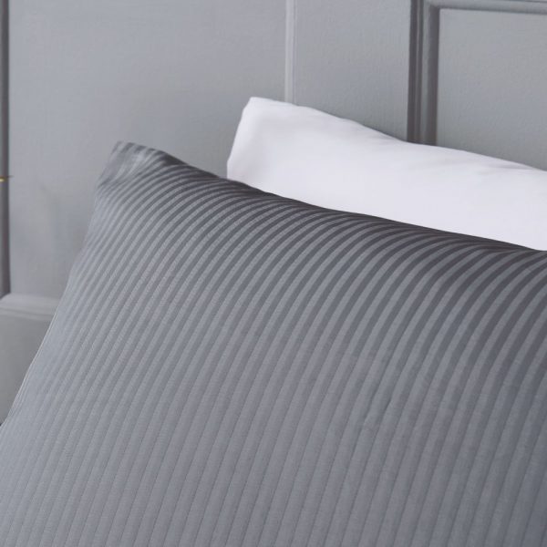 Bianca Cotton Stripe Charcoal Duvet Set