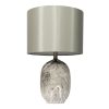 Ember Ceramic Table Lamp Grey Linen Shade