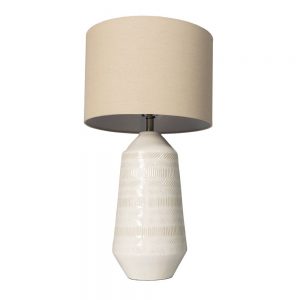 Eden Ceramic Table Lamp Beige Linen Shade
