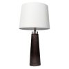 Diablo Glass Table Lamp White Linen Shade