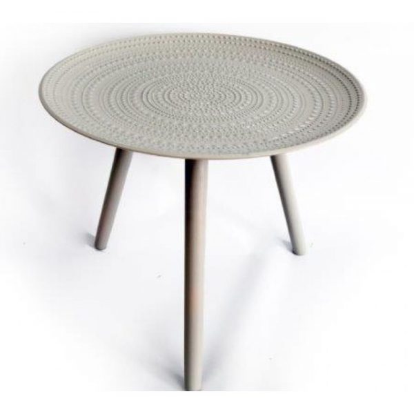 3 Wooden Leg Grey Round Table H:49cm W:41cm