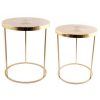 Set of 2 Gold Design Top Tables