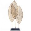 Set of 3 Standing Gold Leaves