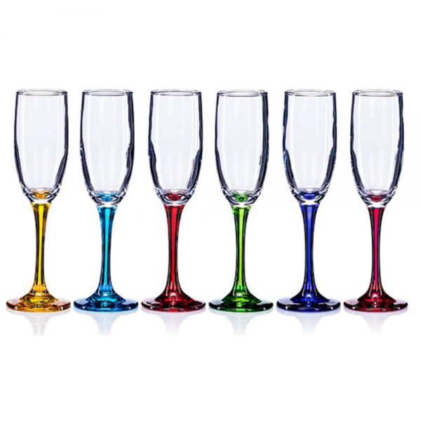 Rainbow Party Prosecco Flute Set of 6