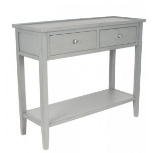 Chelmsford Vendee Grey Pine Wood 2 Drawer Console Table