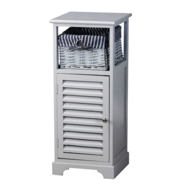 Chester 1 Door 1 Basket Storage Cabinet Grey