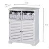 Boston 2 Door 2 Basket Storage Cabinet White