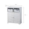 Chester 2 Door 2 Basket Storage Cabinet Grey