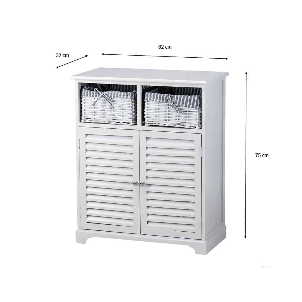 Chester 2 Door Basket Storage Cabinet Grey Allens