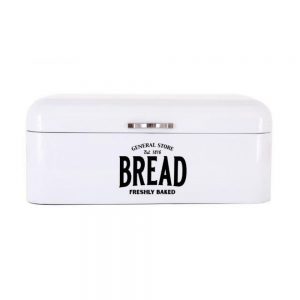 White Enamelled Bread Bin 42 x 23cm