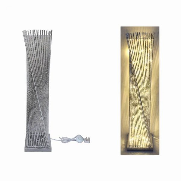 Silver Twist LED Floor Lamp Height 100cm