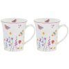 Butterfly Garden Set of 2 China Mugs