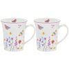 Butterfly Garden Set of 2 China Mugs