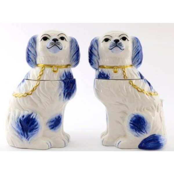 Set of 2 Staffordshire Dog Pots